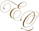 Decorative initials 'EQ' in gold on a teal background