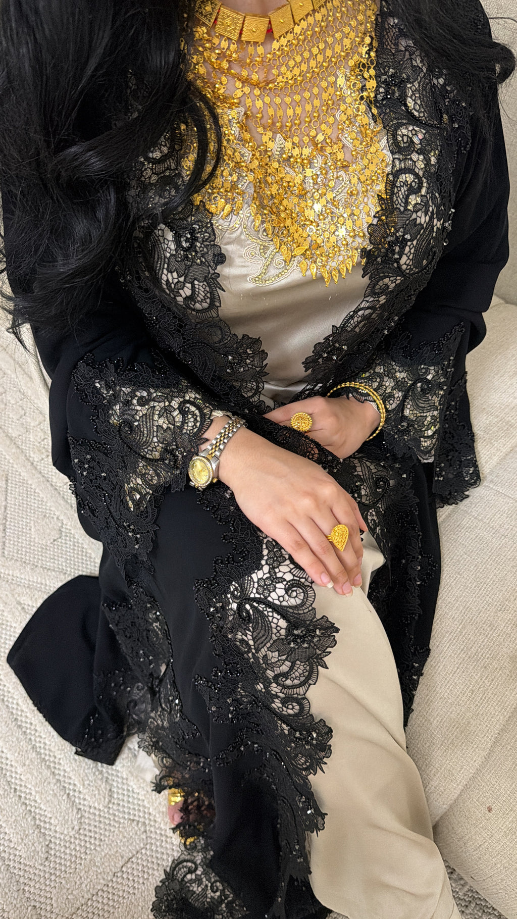 EQ26 Elegant Lace Abaya