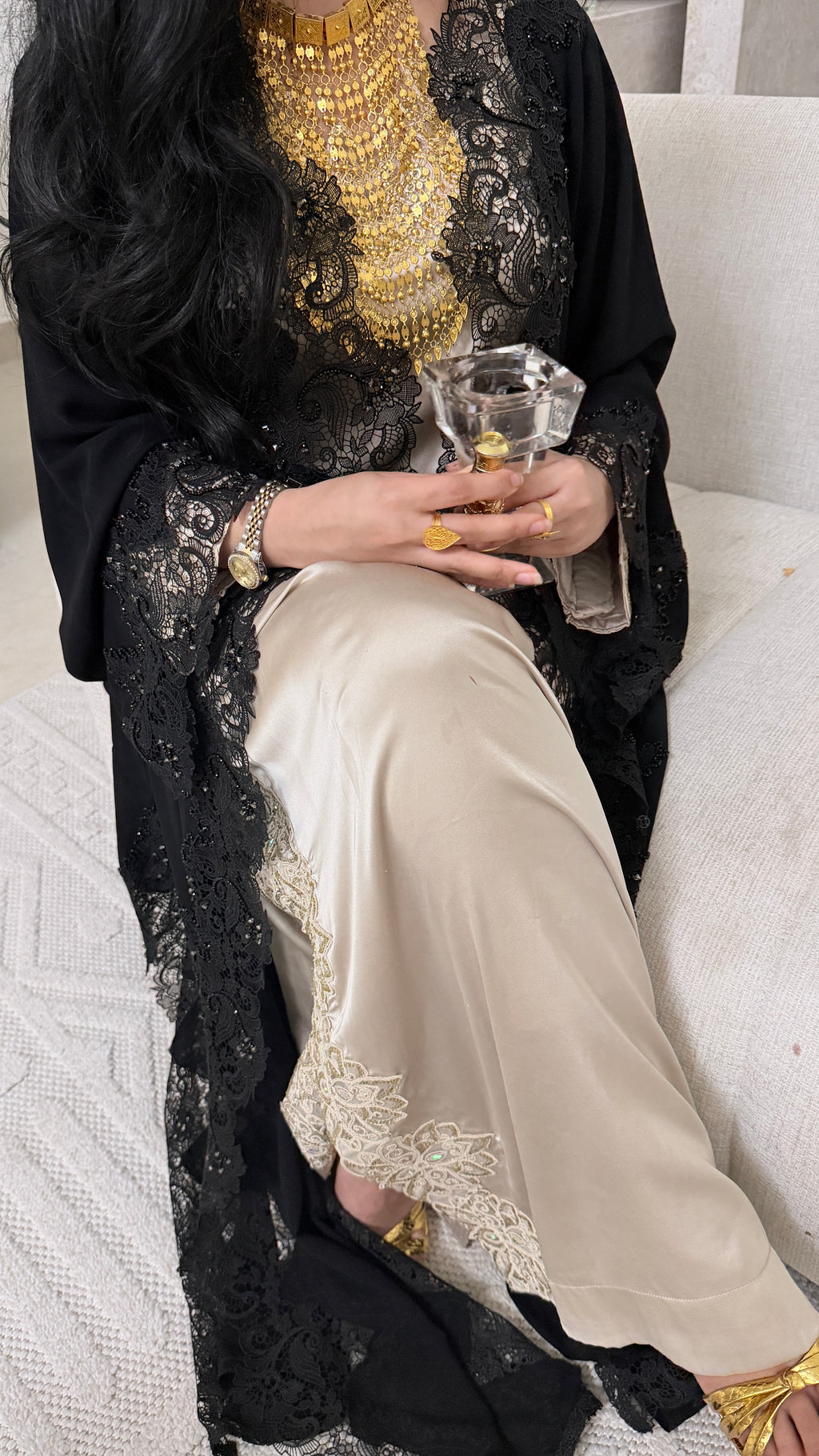 EQ26 Elegant Lace Abaya