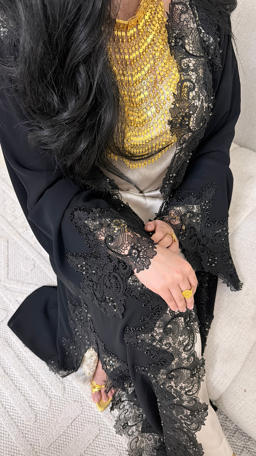 EQ26 Elegant Lace Abaya