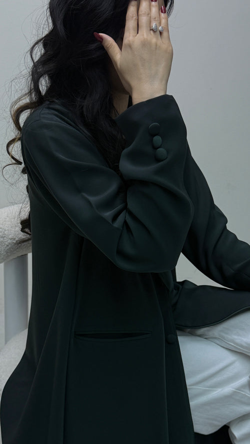 EQ012 Olive Open Abaya