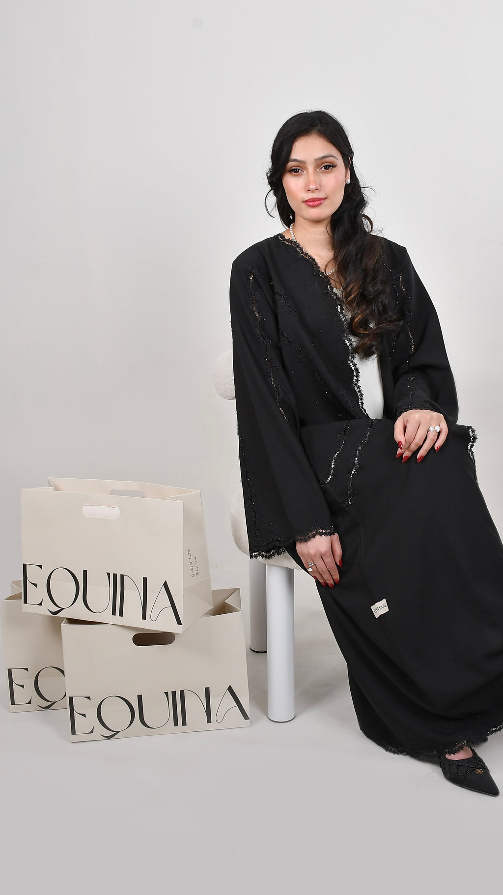 EQ03 Lace Detail Abaya