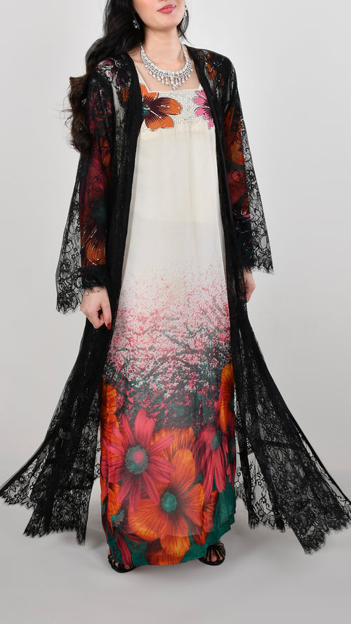 EQ01 Lace Abaya
