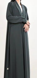 EQ012 Olive Open Abaya